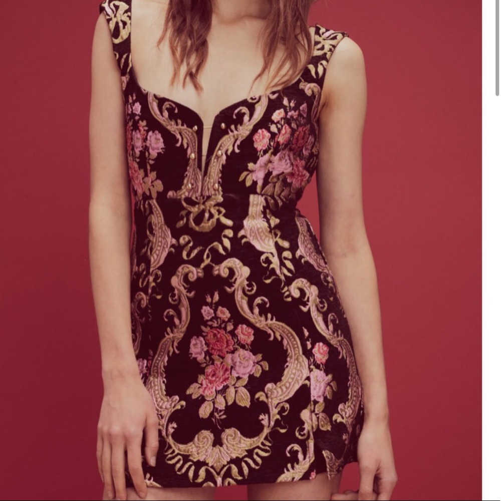 Jacquard tapestry mini dress